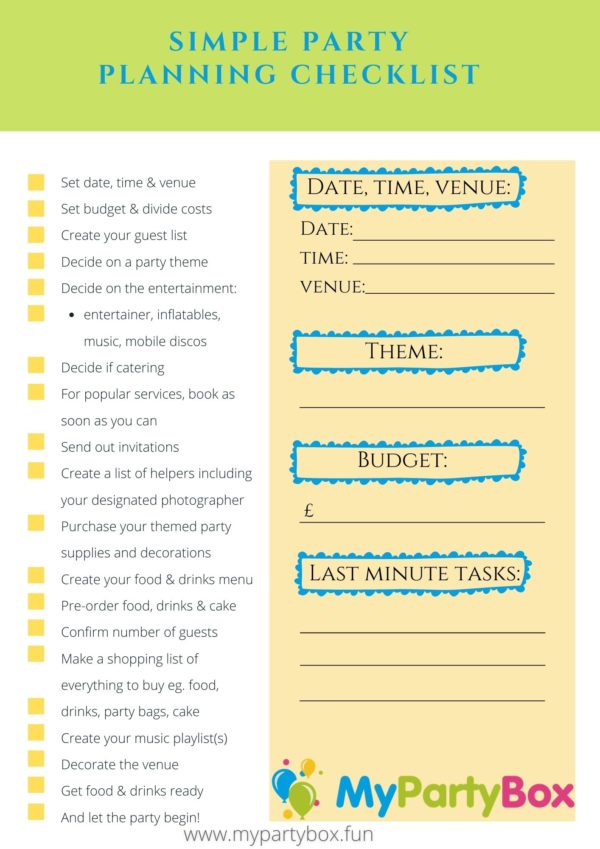 Simple party planning! Primary Times