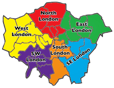North South East West London Map