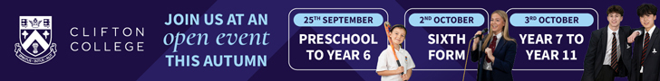 Advert: https://www.cliftoncollege.com/pages/open-event-landing-pages/clifton-college-open-events?utm_source=digital&utm_medium=leaderboard&utm_campaign=AOD26_PT01